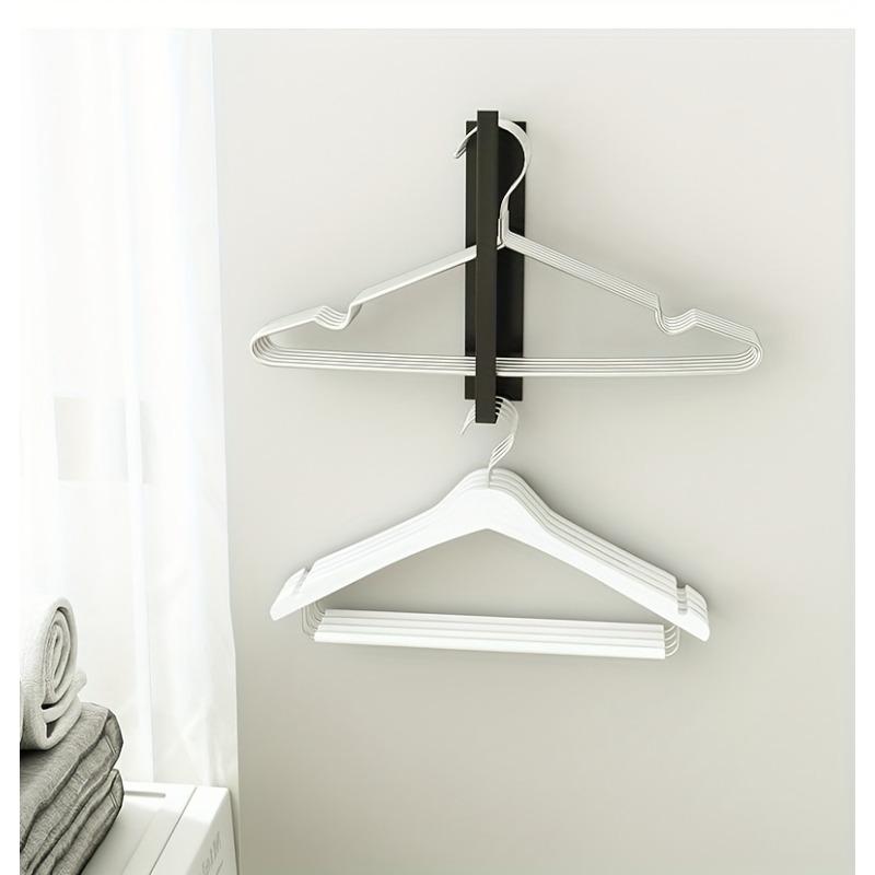 1 magnetic hanger storage rack, washing machine hanger storage rack, wardrobe laundry hanger stacking rack, balcony drying and wall hanging hanger storage rack - no punching design, simple installation, convenient storage
