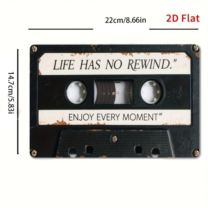 Vintage Wooden Sign, Retro Cassette Design, Inspirational Quote Wall Art, Home Office Bar Coffee Shop Decor, Rustic Style