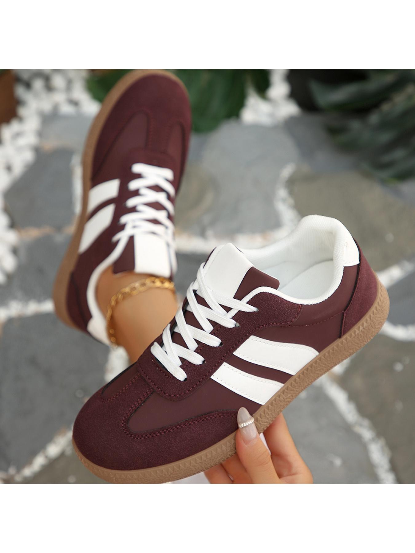 Versatile Retro Trainers, 2 Colors, Suede Patchwork, All-Season Casual Shoes