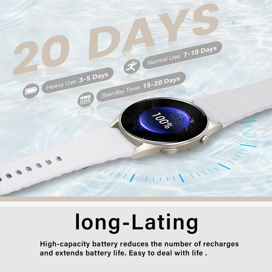 Women's & Men's Smartwatch with Call Function, Compatible with iPhone/android, Round Design, Fitness Tracker