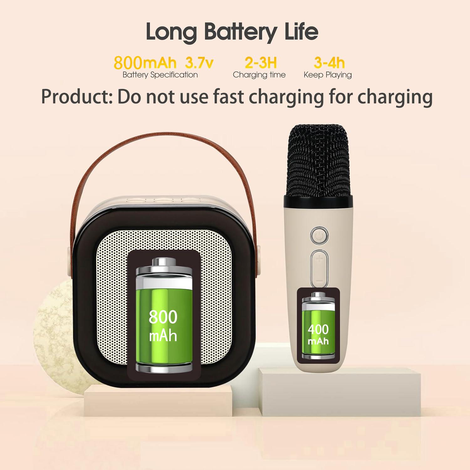 Mini karaoke machine with microphone sound system, portable karaoke machine with 2 wireless microphones, birthday gifts for girls and children aged 4-12, family gatherings Mini karaoke machine with microphone sound system, portable karaoke machine with 2 wireless microphones, birthday gifts for girls and children aged 4-12, family gatherings