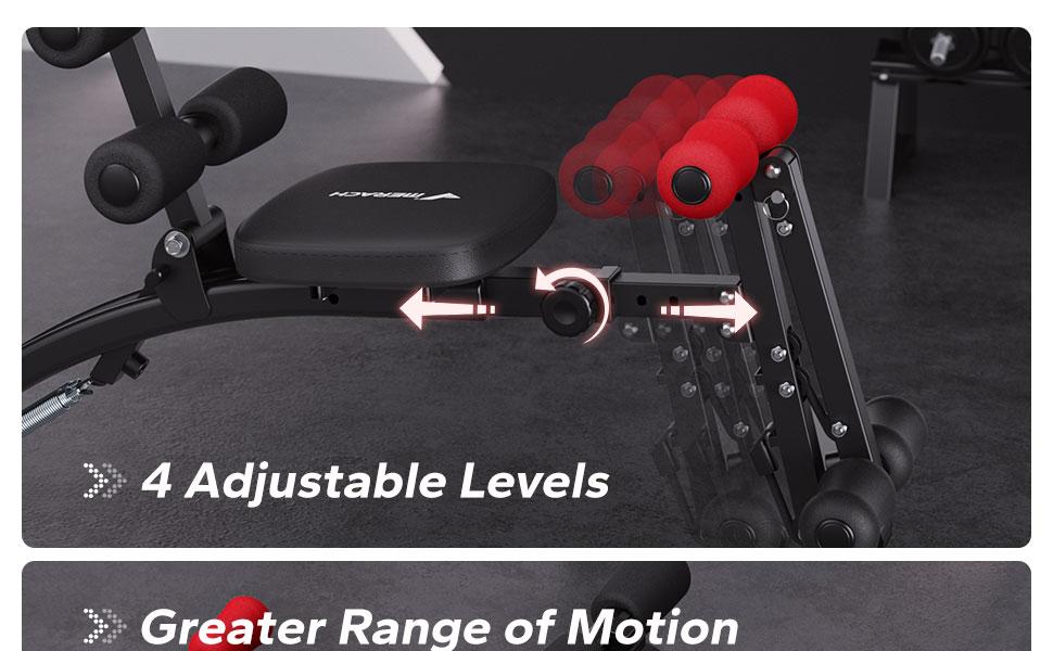 MERACH Multi-Functional Adjustable Ab Machine Workout Bench Sit Up Machine Push Up Exercise Chair for Home Gym