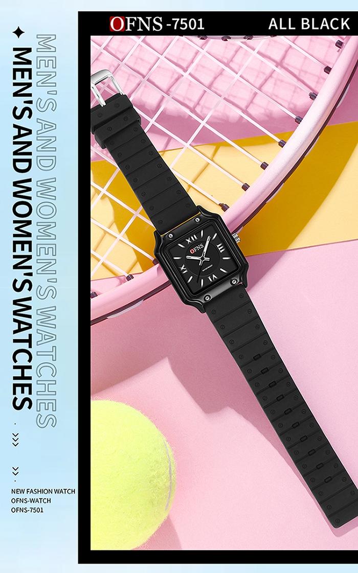 1Pcs brand fashionable square women's watch waterproof, soft and comfortable silicone strap women's watch, elegant watch suitable for women, casual women's watch, quartz simulated lady watch, suitable for mothers, daughters, female friends' birthday gifts