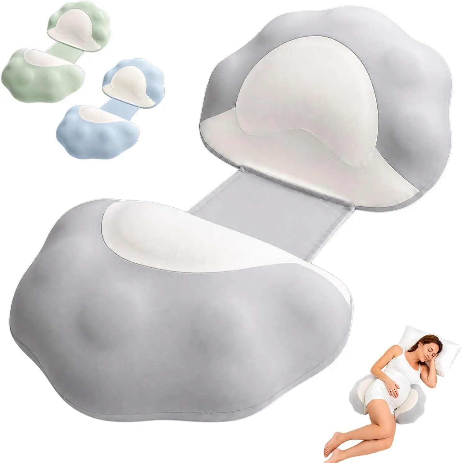 Pregnancy Pillow for Sleeping Cooling Wedge Maternity Body Pillow| Full-Body for Back Hips Belly.Removable Cover, Machine Washable.Pregnancy Pain Relief.Perfect for Side Sleepers