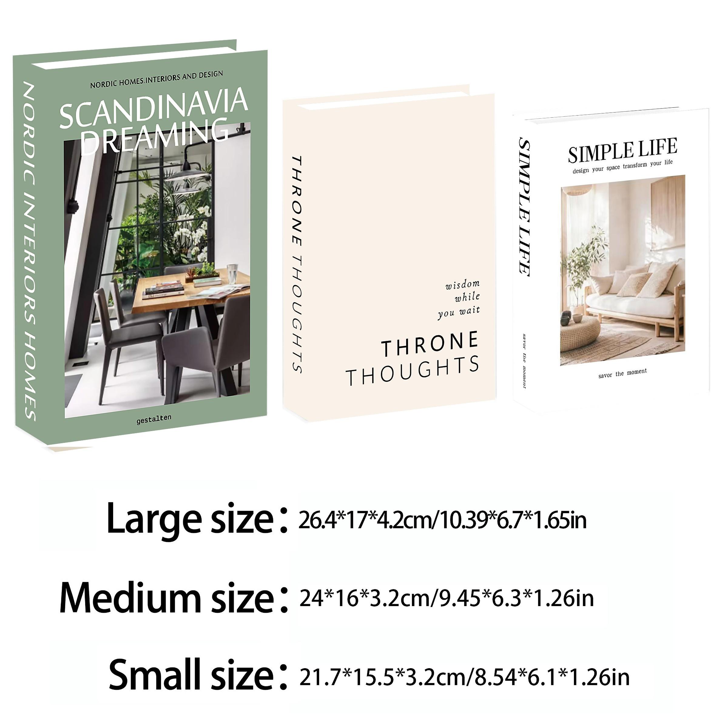 3-Piece Home Decor Book Set, Luxurious Minimalist Decoration, Artificial Realistic Books for Coffee Table, Living Room, Bedroom, Office