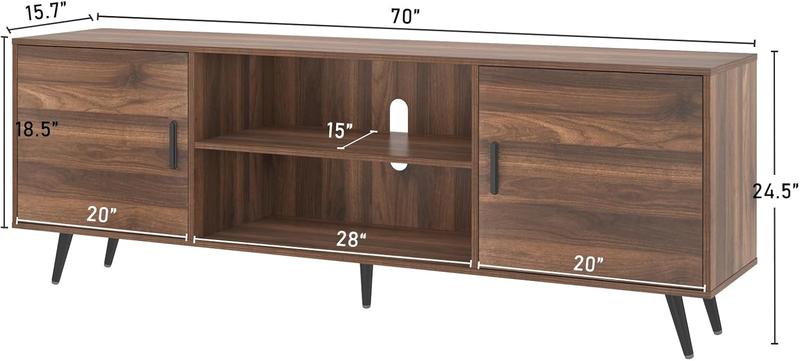 70/80 Inch Mid Century Modern TV Stand for 75 Inch TV, Wood TV Stand with Storage, Entertainment Center for Living Room Bedroom, TV Media Console, Oak/Walnut 70/80 Inch Mid Century Modern TV Stand for 75 Inch TV, Wood TV Stand with Storage, Entertainment Center for Living Room Bedroom, TV Media Console, Oak/Walnut
