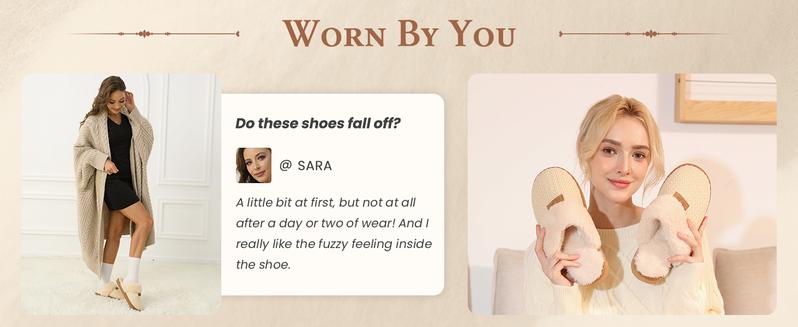 OOW Global Women's Cozy House Slippers Memory Foam Soft Warm Fuzzy Slippers Women Home Womens Slipper Shoes for Indoor