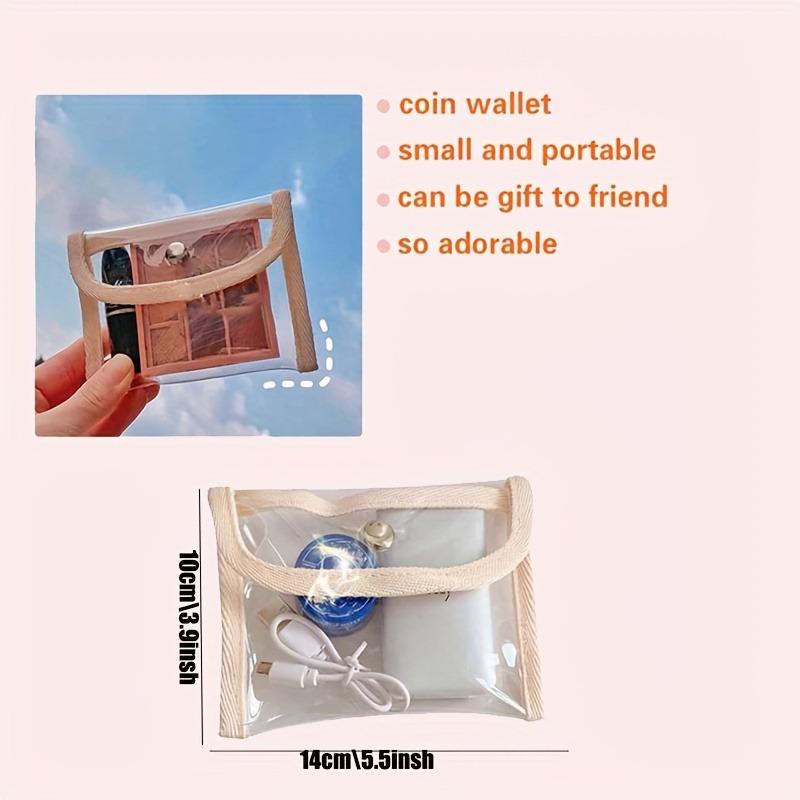 Mini Transparent Clutch Flap Coin Purse Coin Wallet, 2 Counts Lightweight Versatile Carry All Pouch, Portable Storage Bag for Home & Travel
