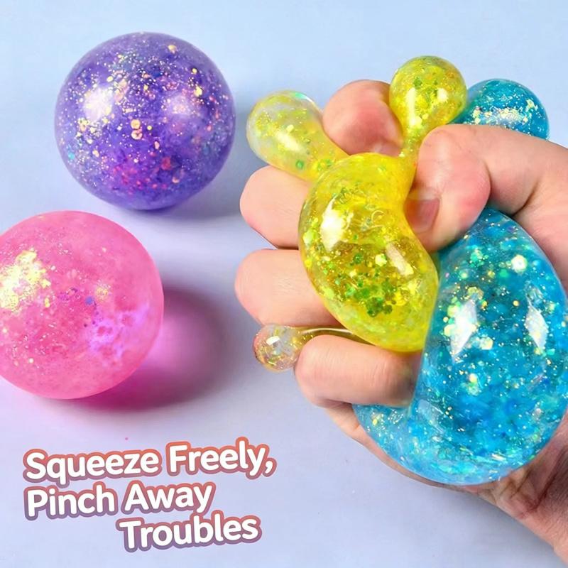 1-Piece Iridescent Soft Squishy Ball, Sleek Iridescent Style Durable TPR with Bouncy, Calming Squeeze for Stress Relief Fidget During Daily Breaks, Stress Relief Gadgets, Squishy Sensory Fidgets
