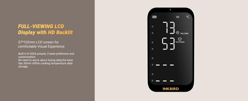 INKBIRD Wireless Meat Thermometer,Wifi Bluetooth Thermometer with 4 Probes,for Rotisserie Grill Oven,Waterproof,Kitchen Utensils ill Oven,Waterproof,Kitchen Utens  TikTokShopHolidayHaul