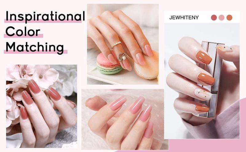 Jewhiteny Poly Nail Gel Extension Kit 15ML with UV Light for DIY Home Manicure Long Lasting & Easy to Use Nail Art Tools