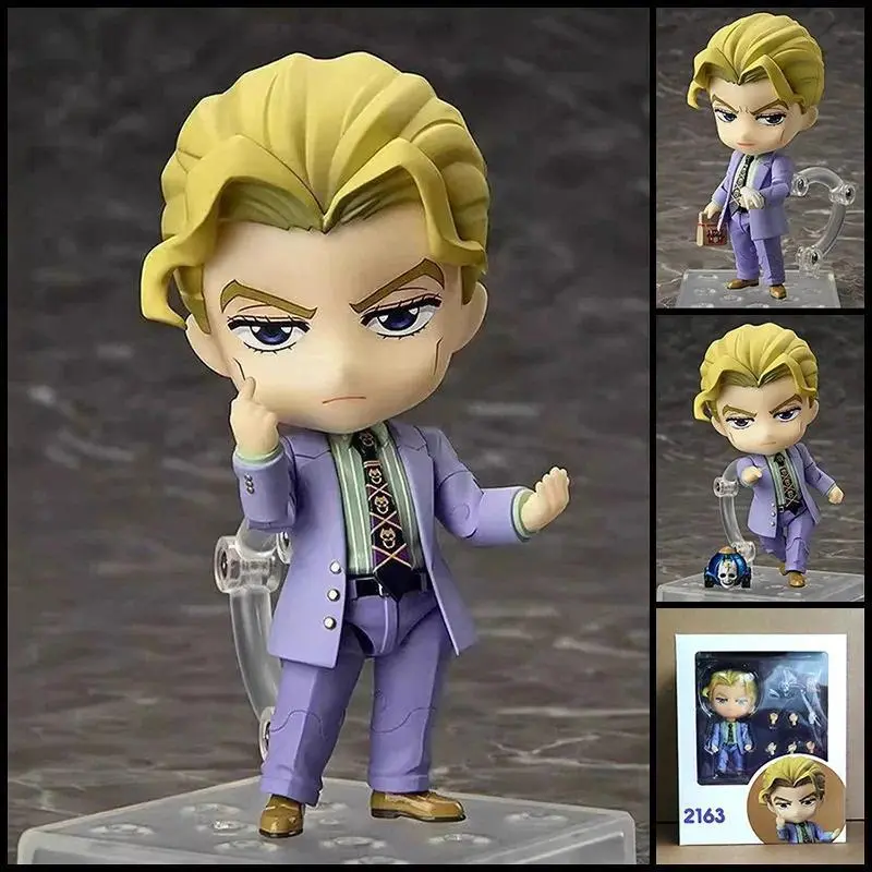 10cm Jojo'S Bizarre Adventure Anime 2163# Kira Yoshikage Figures Model Doll Set Collectible Desktop Toy Gift Regular Version