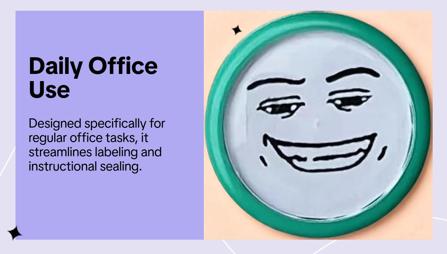 Emoji Pattern Stamp, Plastic 1/2 Count Cute Funny Variety of Emojis Emoji Stamp, Office Stationery & Supplies for Daily Office Use, Label & Instruction Seals