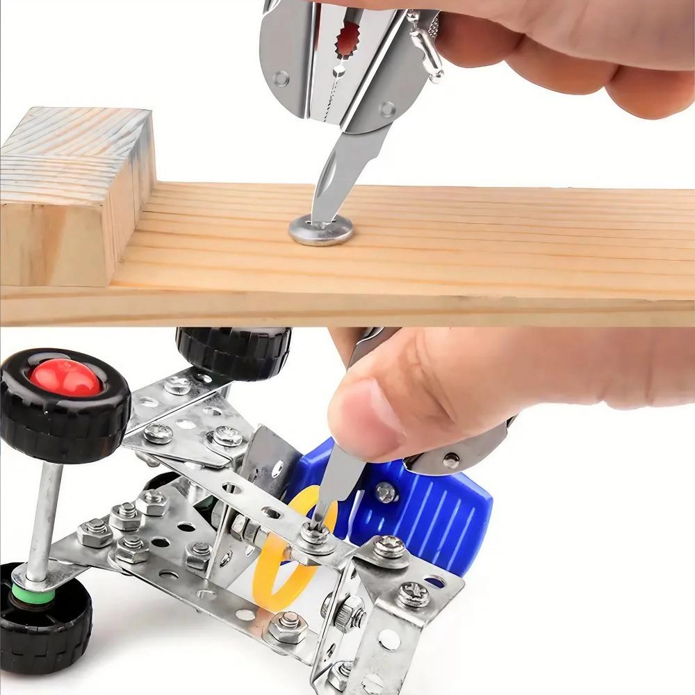 Multi-Function Stainless Steel Folding Tool Keychain, Portable Survival Gear Kit Survival Tools for Camping Hiking Emergency Repair, Mini Tactical Pliers Screwdriver Set with High Hardness for Outdoor Home Maintenance.