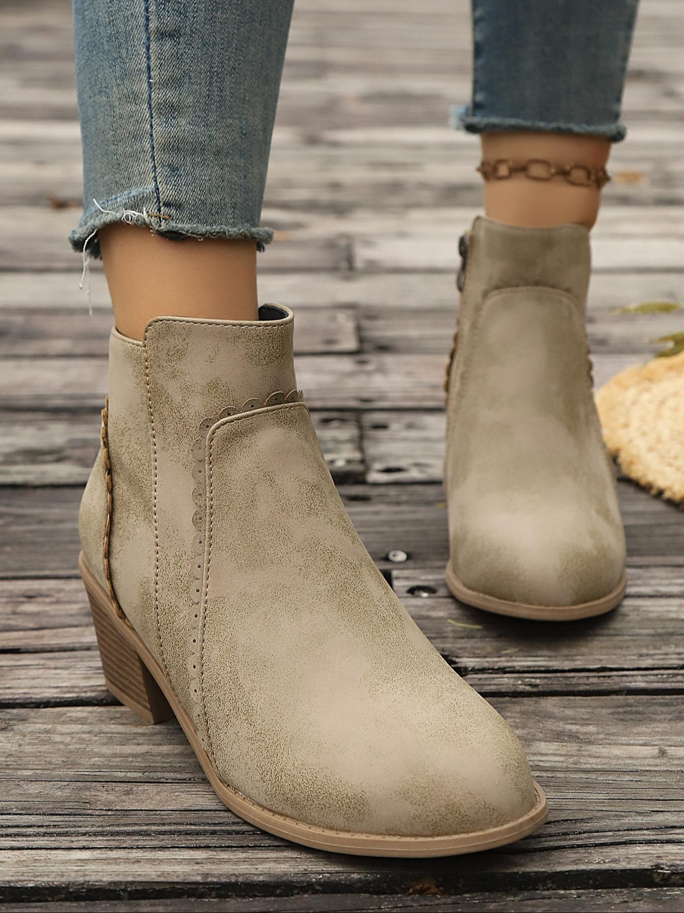 Women's Buckle Boots, Slim Fit Elegant Modern Style, Comfortable Daily Wear Shoes, Fashion Designer Trendy Design, Western Ankle Boots