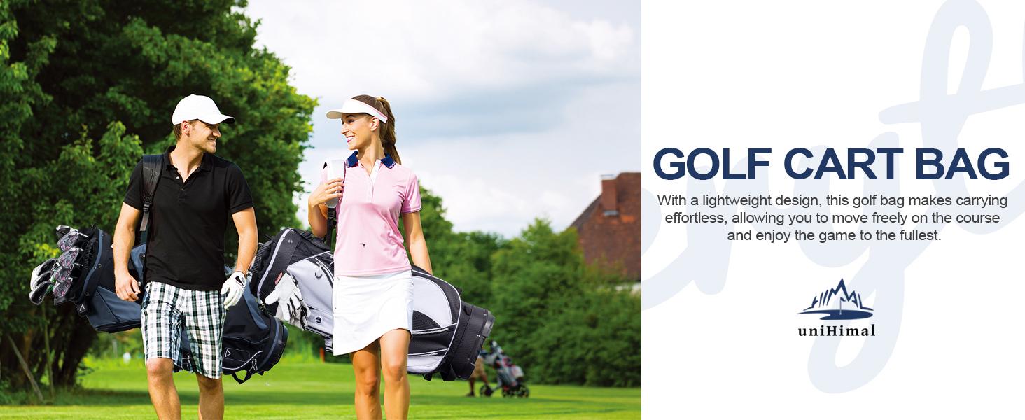 UNIHIMAL 14-Way Golf Cart Bag with Organizer Divider & Rain Cover