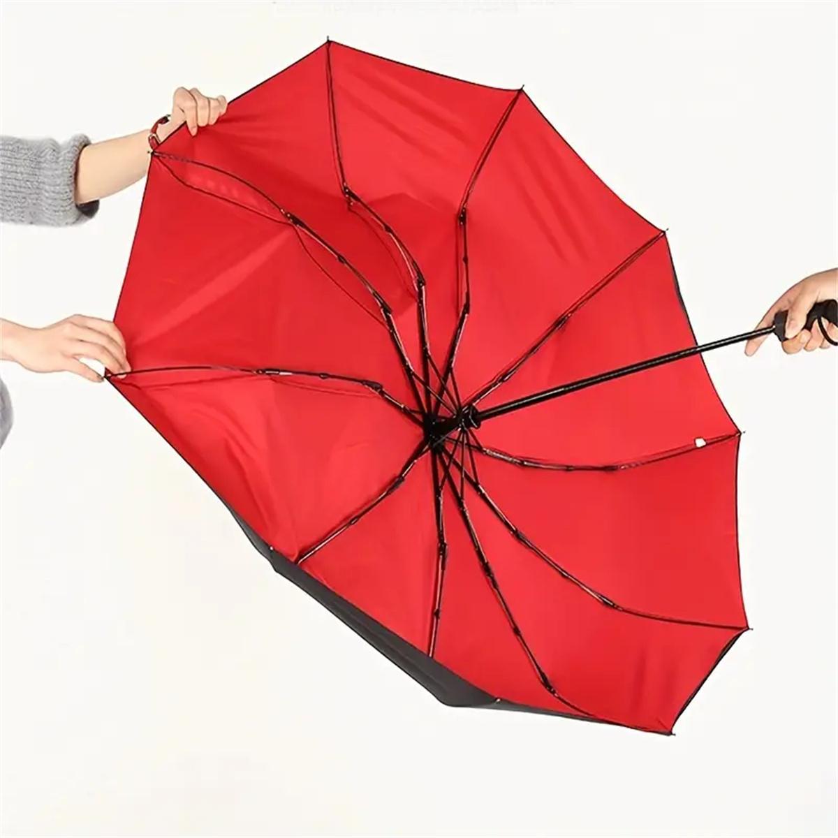 Luxury Business Umbrella, Windproof Sunscreen Folding Umbrella, Automatic Open, Double Layer 10 Rib Design, Lightweight & Portable