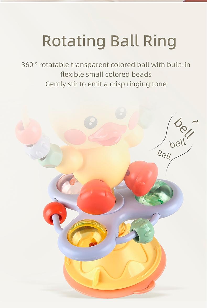 1Pack Baby High Chair With Suction Cups, Dining Table Rattles Toy, Soothing Interactive Grip Toy, Baby Teething Toy, Animal Rattle, Gift For Infants Boys Girls