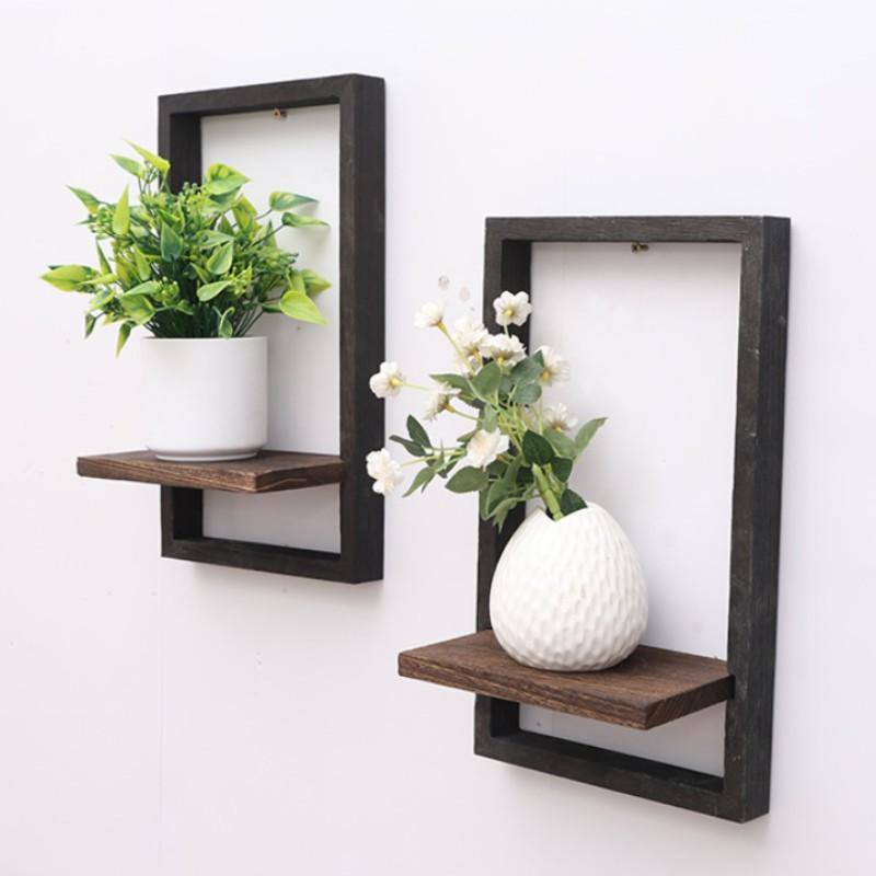 Wall-Mounted Plant Rack, Space-Saving Vintage Colorful Plant Shelf, Indoor Home Decor, Succulent and Herb Display Stand, Floating Board Organizer