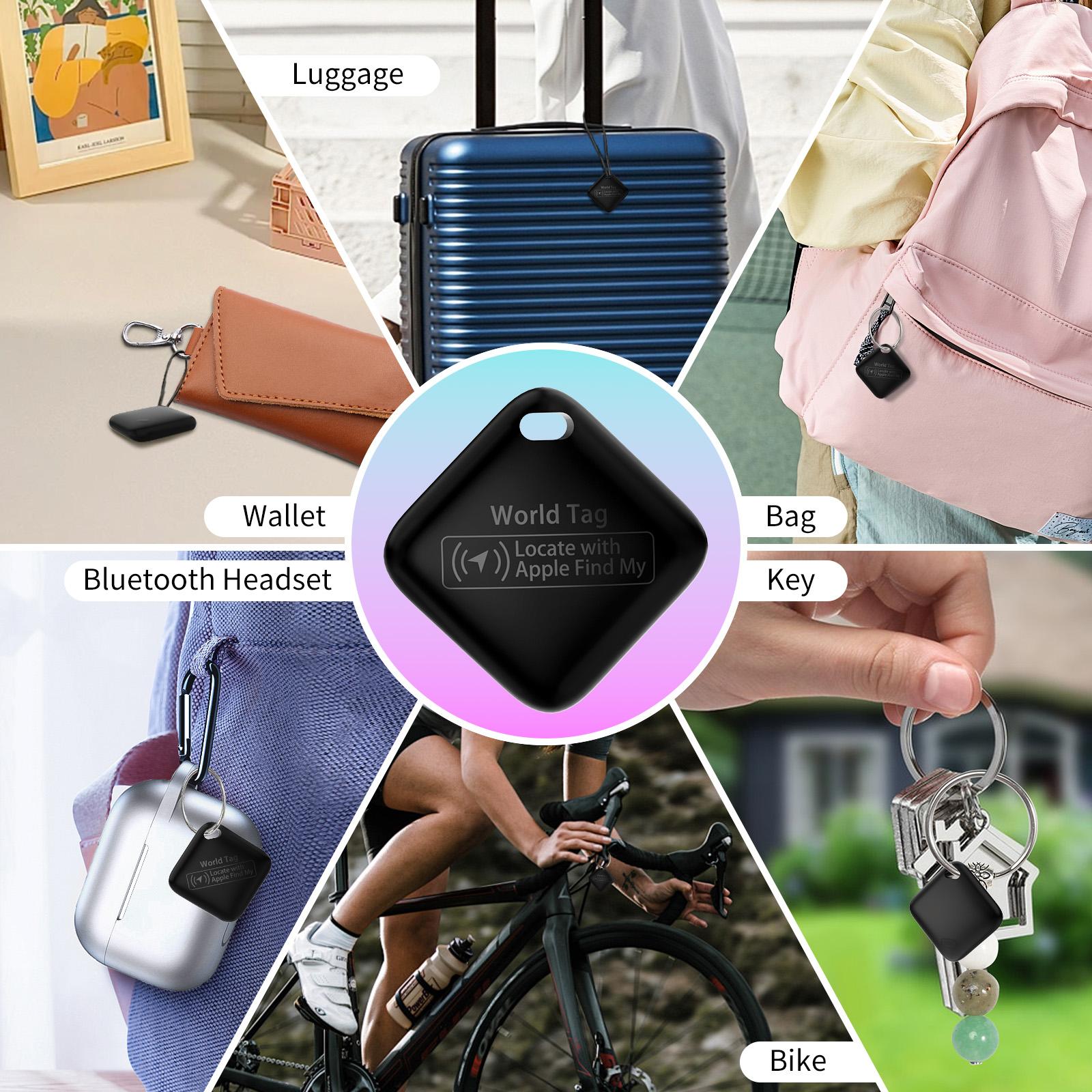 Air Tags, Smart Tag Works with Find My (iOS Only), Item Finder for Keys, Luggage, Suitcases, Wallets, Replaceable Battery, IP67 Waterproof, Worldwide Tracking, 60-80db, 4 Pack wireless key finder