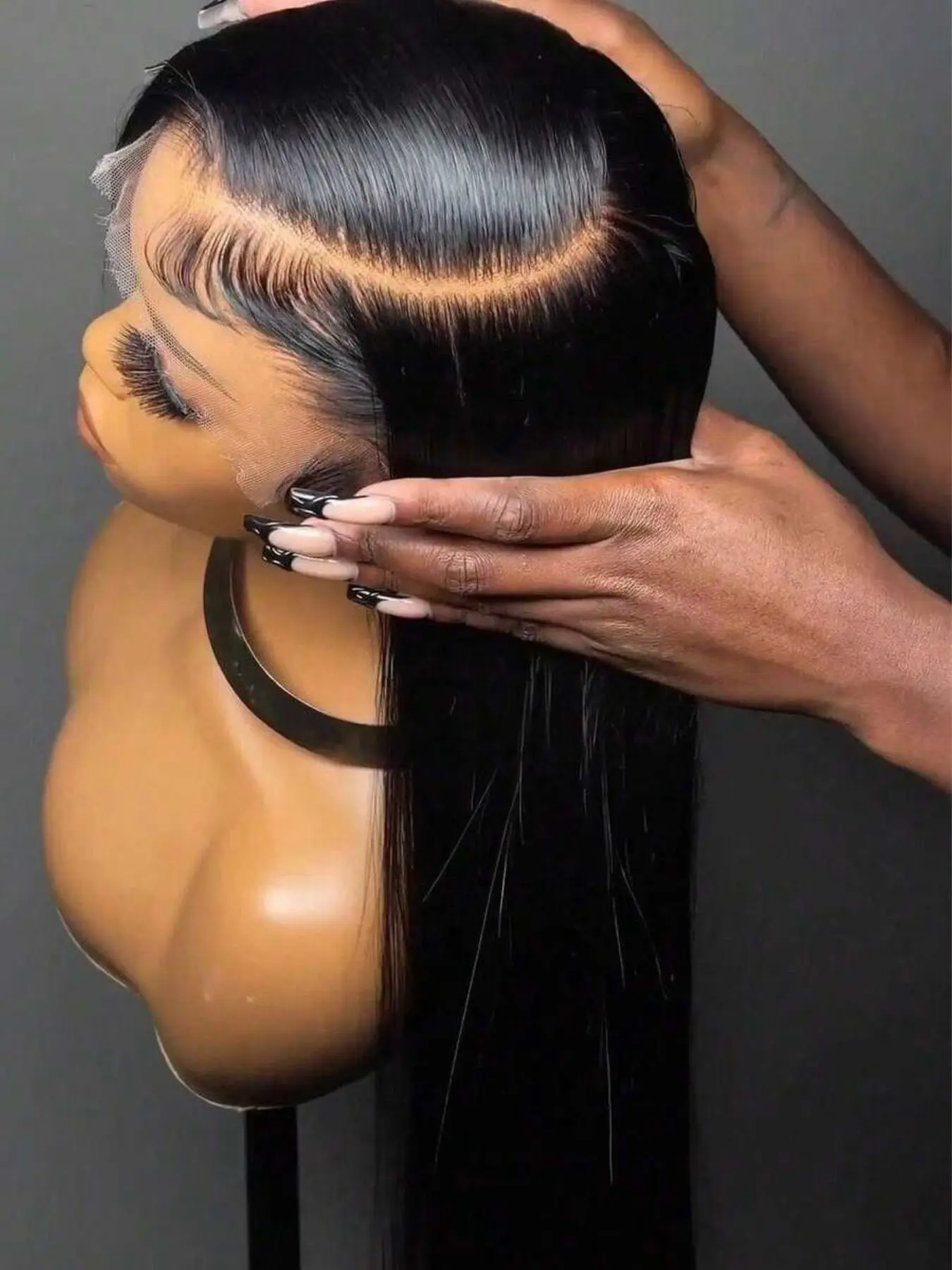 13x6 Transparent Lace Front Wig 200 Density Synthetic Hair Pre Plucked Hairline With Baby Hair Natural Color Long Straight Wig For Women Natural Looking Wig