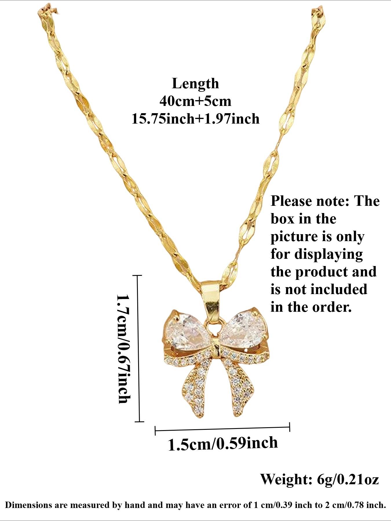 Elegant Zircon Butterfly Pendant Stainless Steel Necklace, Fashionable Women's Party Commuter Versatile Gift, Stylish Ladies Jewelry, Statement Necklace