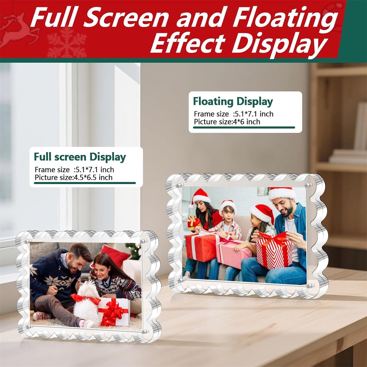 Rectangular Transparent Christmas Frame, Warm Gathering Through Clear Material, Festive Decoration, Holiday Gift Idea