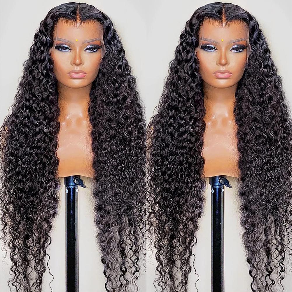 Bling Hair Deep Wave Lace Frontal Wig Transparent 13x4 13x6 HD Lace Frontal Human Hair Wigs Curly Human Hair Lace Frontal Wigs For Women
