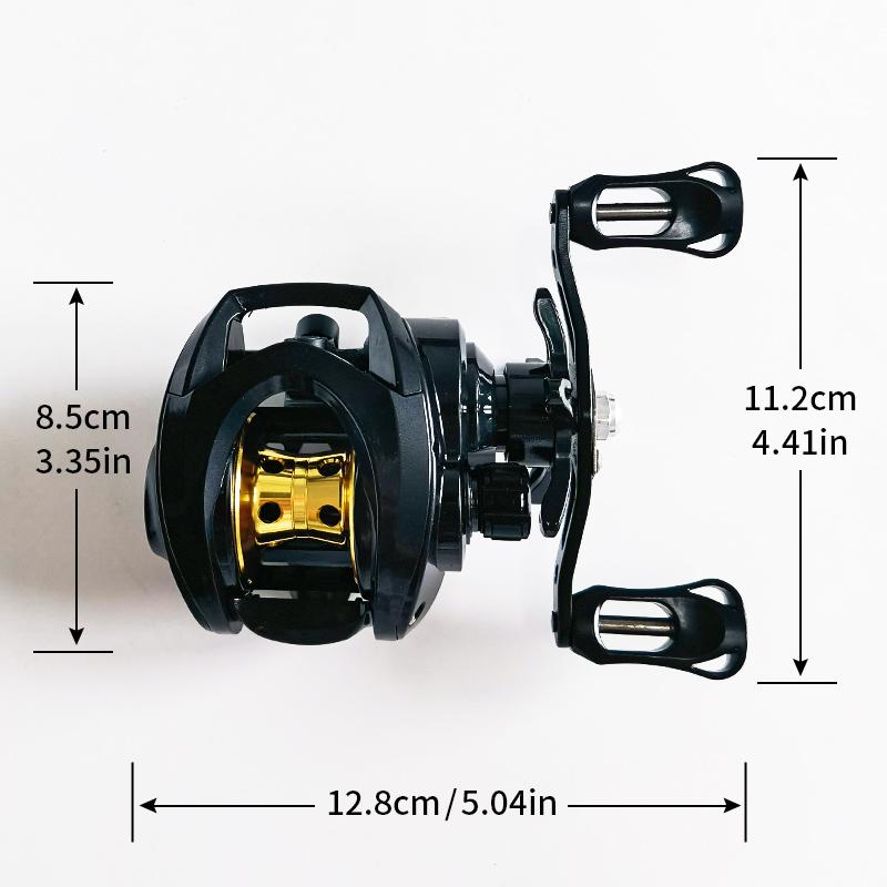 7.2:1 High Speed Baitcasting Reel, 3+1 Ball Bearings 5KG Drag, Left/Right Handed Fishing Reel