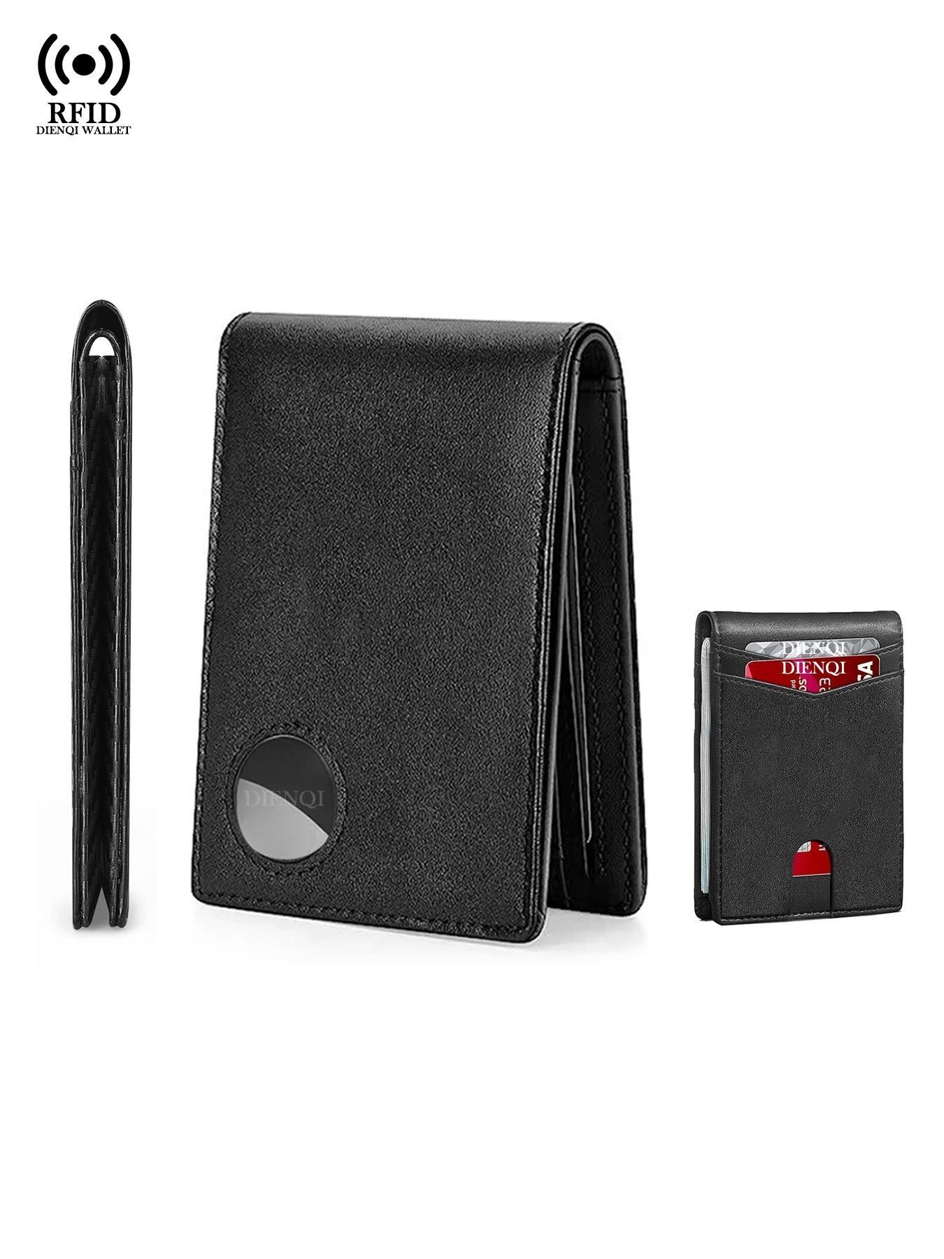 Minimalist RFID Blocking Wallet, Carbon Fiber Business Wallet, Credit Card Holder, Airtag Tracker Compatible, Daily Use Money Bag Clip