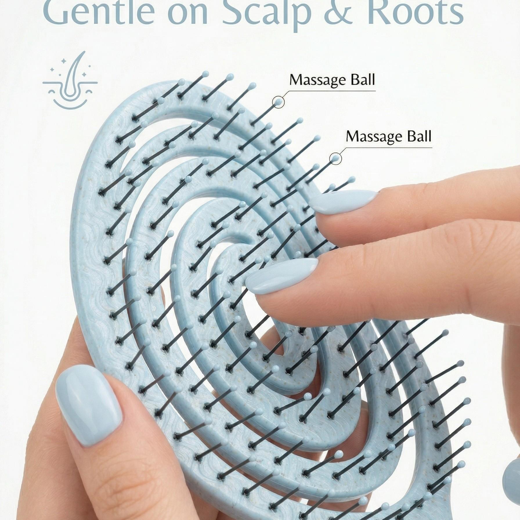 1PC Spiral Detangling Hairbrush TikTok Viral, Unique Hollow Out Vent Brush, Anti-Tangle Fluffy High Volume Comb, No Snag Scalp Massage Brush for Curly & Straight Hair, Dorm Home Use for Women Girls, Beginner Friendly Hot Sale