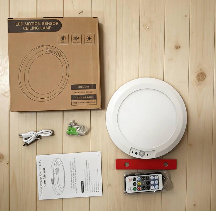 1/2 piece motion sensor light, ABS infinite dimming sensor light with remote control circular light, USB rechargeable, adjustable brightness, suitable for small night lights in bathrooms, storage cabinets, stairs, corridors, and office spaces