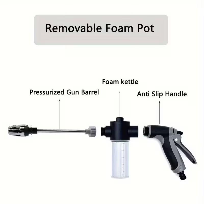 High Pressure Car Wash Gun, Upgrade Thick Rod, Plastic Body, Copper Nozzle, Garden Hose Sprayer, Multi-Function Watering Tool