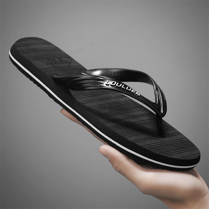 Men's Flip-Flops with Unique Texture, Comfortable Beach Sandals, Soft Non-Slip House Slippers, Lightweight for Home, Bathroom, Beach