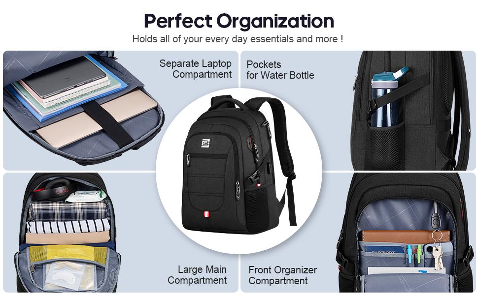 Bruno Cavalli Laptop Backpack #8381 for Men & Women, Durable Waterproof Polyester with USB Charging Port College Bookbag Work Daypack Quick Access Front Pocket Breathable Mesh Back Panel Travel Essentials Carrier Space Bruno Cavalli Laptop Backpack #8381 for Men & Women, Durable Waterproof Polyester with USB Charging Port College Bookbag Work Daypack Quick Access Front Pocket Breathable Mesh Back Panel Travel Essentials Carrier Space