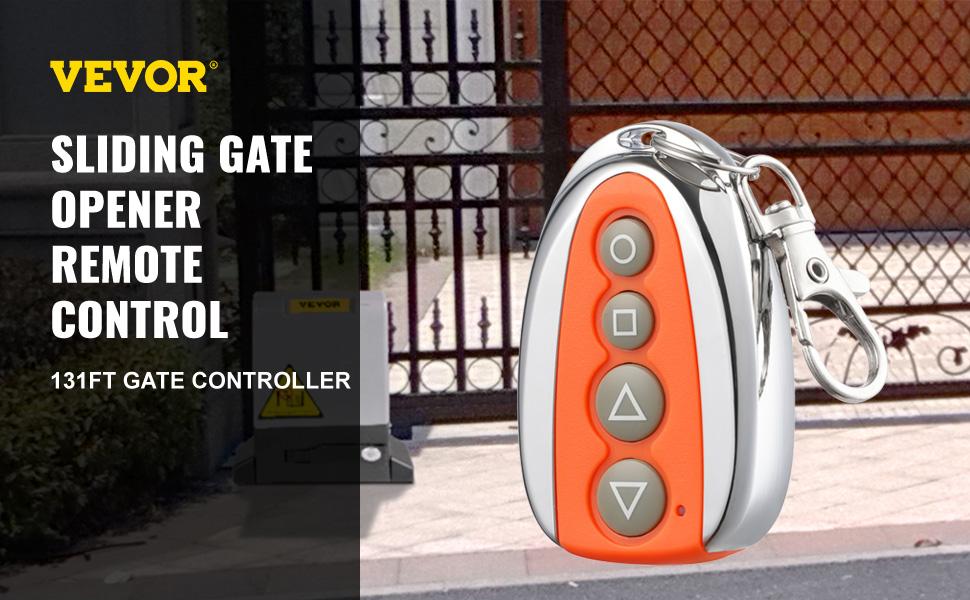 【Summerfinds】VEVOR Sliding Gate Opener Remote, 131 ft Range, 4-Button Automatic Gate Opener Remote, Remotes for Garage Door Openers, Multi-Code Electric Rolling Driveway-Gate Closer Smart Key Security Kit