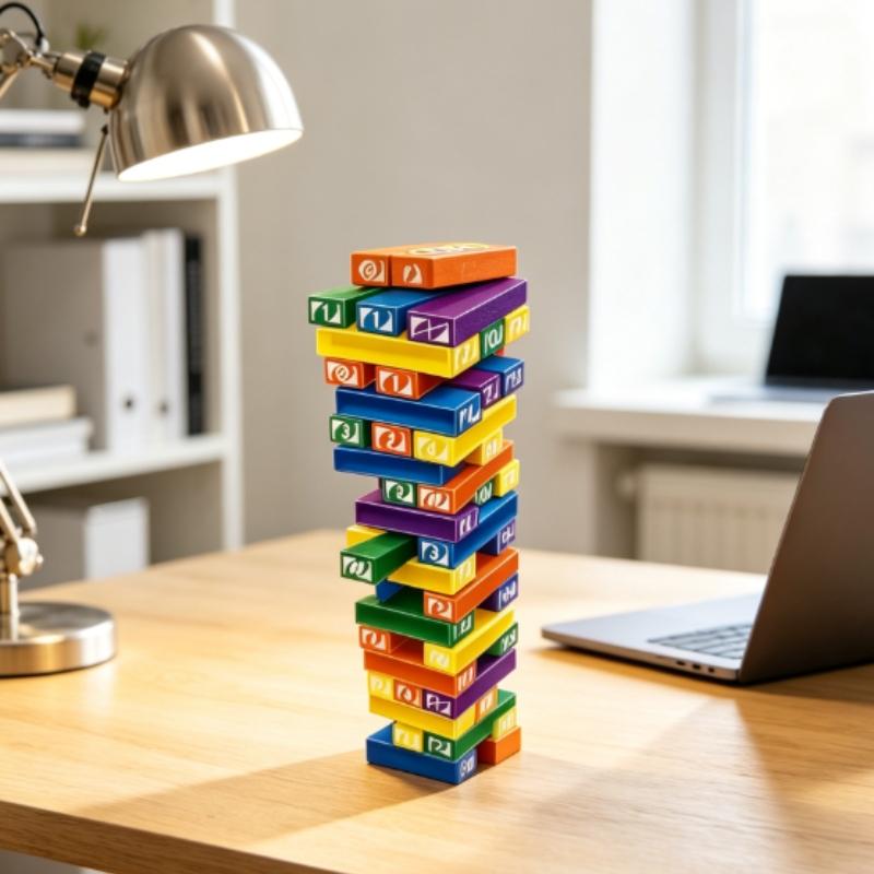 UNO Stacko Game Mattel Classic Stacking Block Game Family Party Board Game Interactive Balancing Toy for Kids & Adults