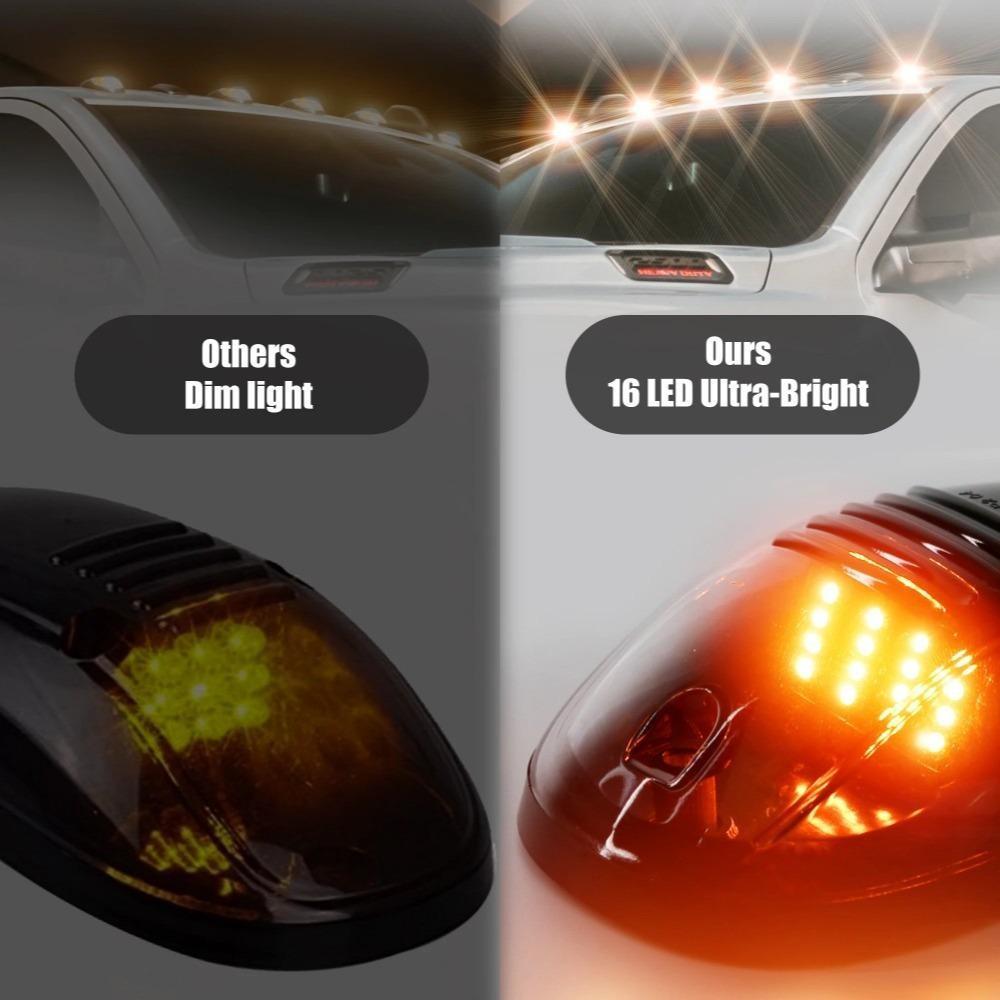 New Smoked 5 Pcs 12 LED Vehicle Car Cab Roof Running Marker Lights for Truck SUV Off Road Set Bulb Lamp Car Styling