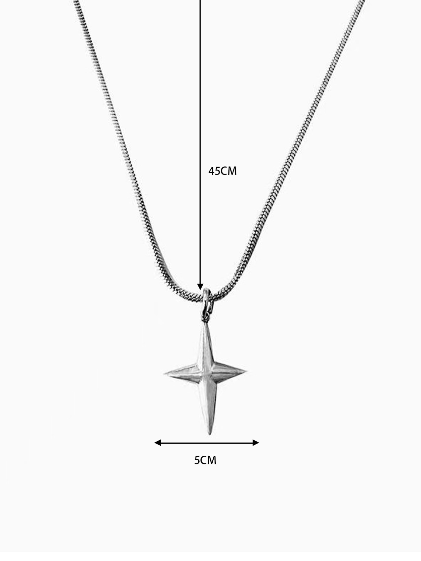 Star Cuban Necklace, Elegant Alloy Chain, Plain Design, All Seasons Jewelry, No Choking Hazard, Perfect Signature Accessory