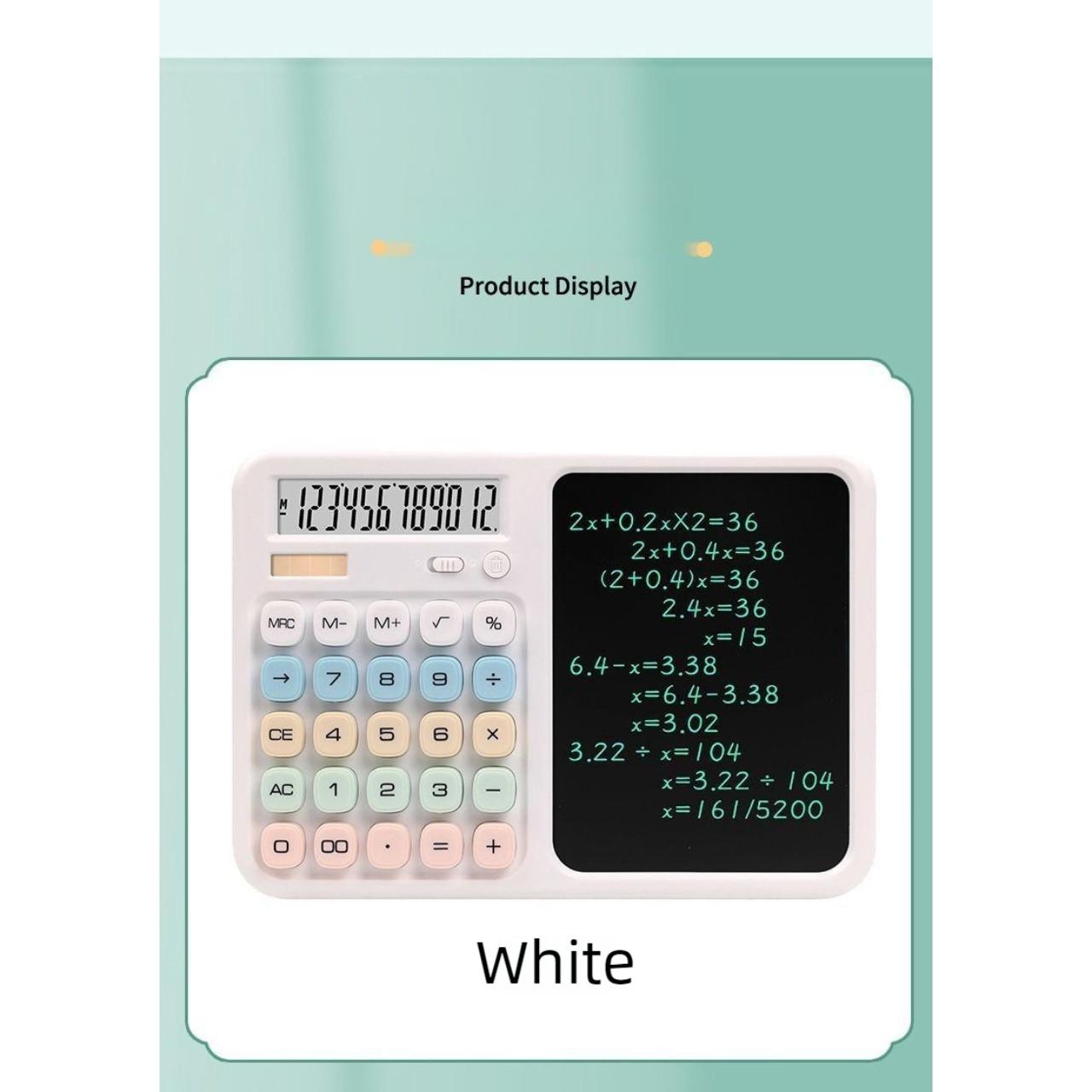 Portable Multifunctional Calculator with Handwriting Board / Dual Power /for Students Exams or Office Daily Use