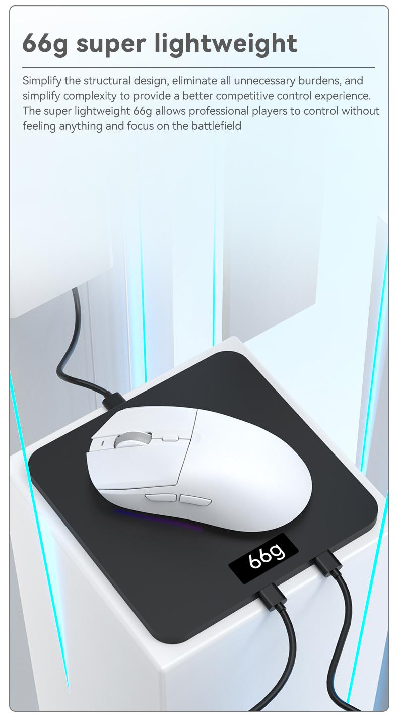 AJAZZ AJ139V2 MC RGB Wireless Mouse PAW3311 sensor low latency three-mode connection wireless charging base suitable for e-sports games and office lightweight 66g 1K return rate 500 mAh battery boys gaming mouse girls gift
