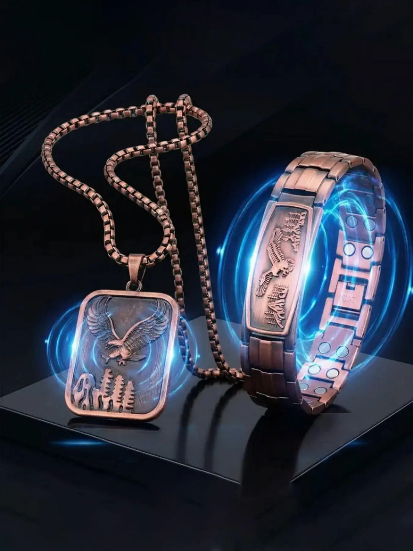 Eagle Shape Bracelet for Men, Adjustable Copper Wristband, Handmade Comfort Fit, Stackable Fashion Jewelry Accessory