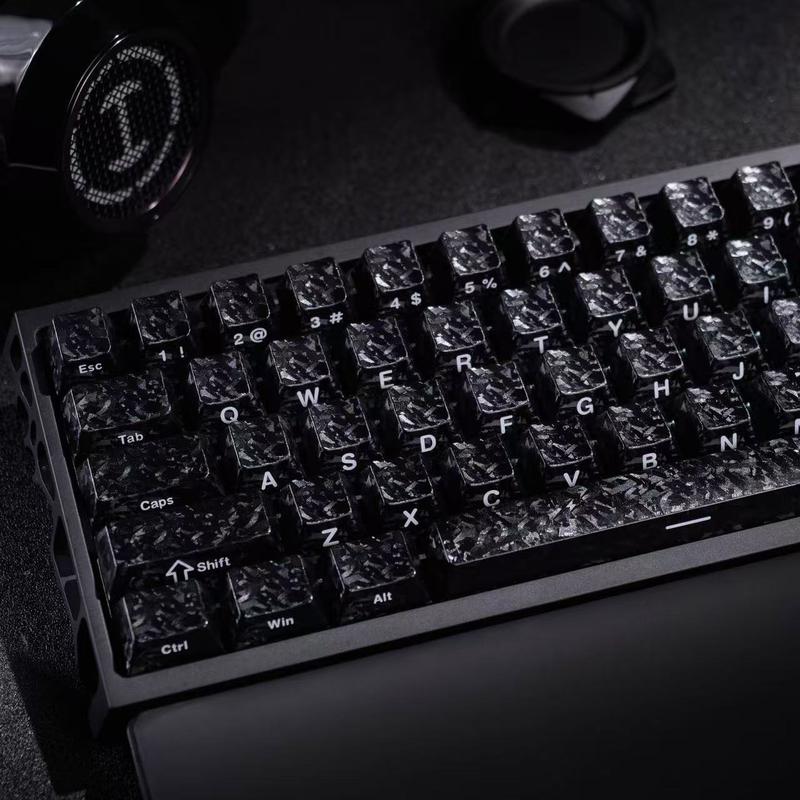 Carbon Fiber Side Engraved Keycaps 119 Keys Wooring Bee Magnetic Axis Compatible Mechanical Keyboard Universal Fit