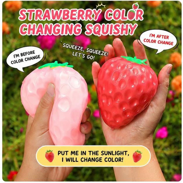 Extra Large Color Changing Strawberry Squishy Stress Ball - Squishies Fidget Toy for Adults & Ages 6+, Safe Non-Toxic Material for Stress Relief & Sensory Play Extra Large Color Changing Strawberry Squishy Stress Ball - Squishies Fidget Toy for Adults & Ages 6+, Safe Non-Toxic Material for Stress Relief & Sensory Play
