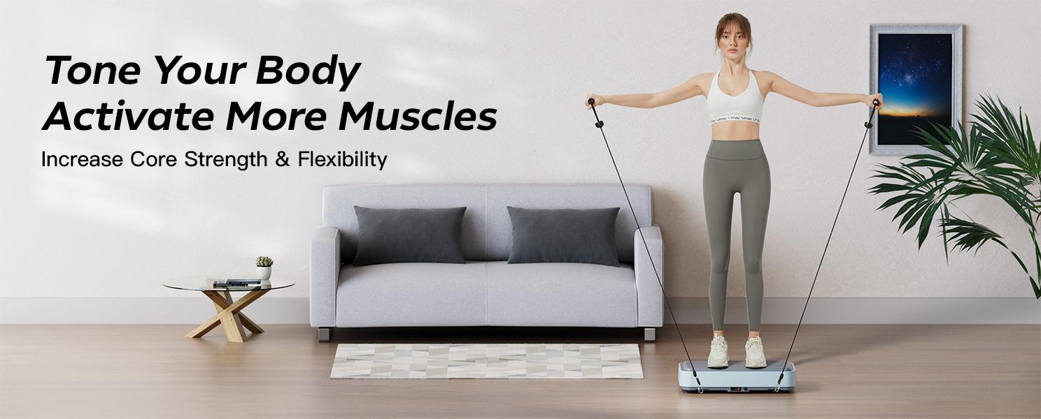 Umay Vibration Plate Fitness Platform Exercise Machine, Lymphatic Drainage Machine, Whole Body Shaker Workout Vibrate Stand Platform with 2 Resistance Bands for Wellness and Fitness Umay Vibration Plate Fitness Platform Exercise Machine, Lymphatic Drainage Machine, Whole Body Shaker Workout Vibrate Stand Platform with 2 Resistance Bands for Wellness and Fitness