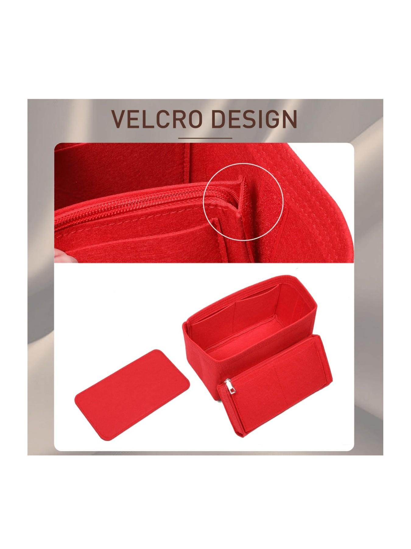 Purse Organizer Insert for Handbags & Base Shaper 2pc Set with Zipper, Felt Bag Organizer for Tote, Purse Organizer for Speedy 25, Neverfull PM, Le Pliage S Handbag and More