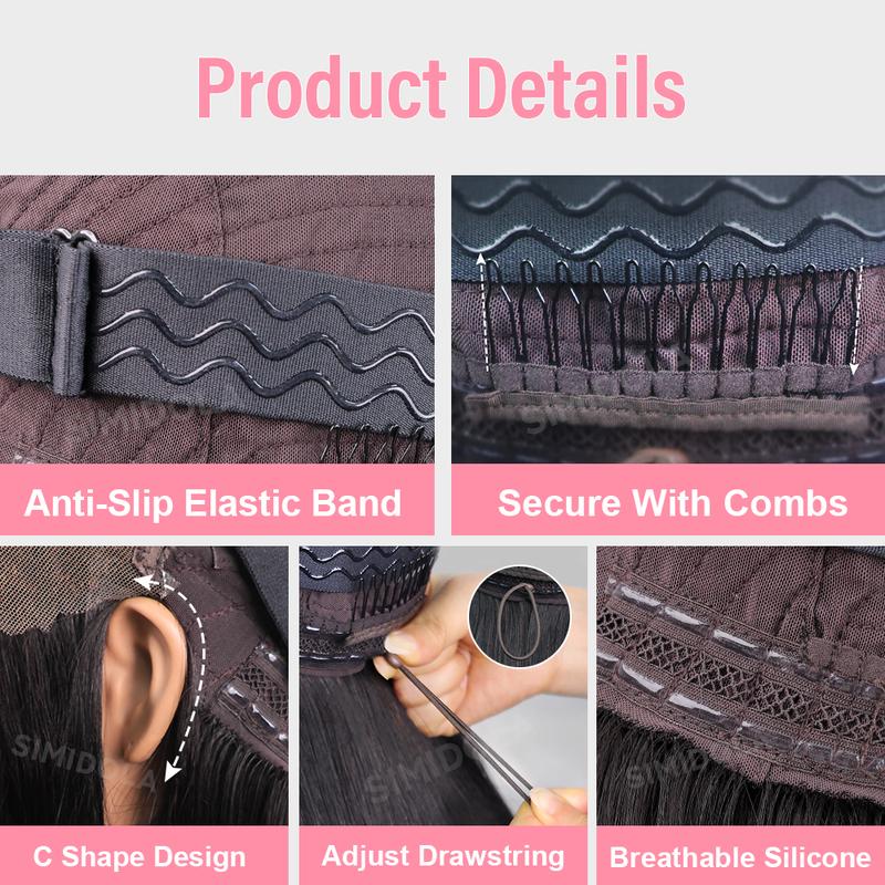 Drawstring Wigs 13x6 Glueless Lace Wig Pre Everything Ear to Ear HD Lace Skin Melted Brazilian Silky Straight Deep Wave Human Hair Wigs 180% Full Density Glueless Ready to Wear Wigs For Women