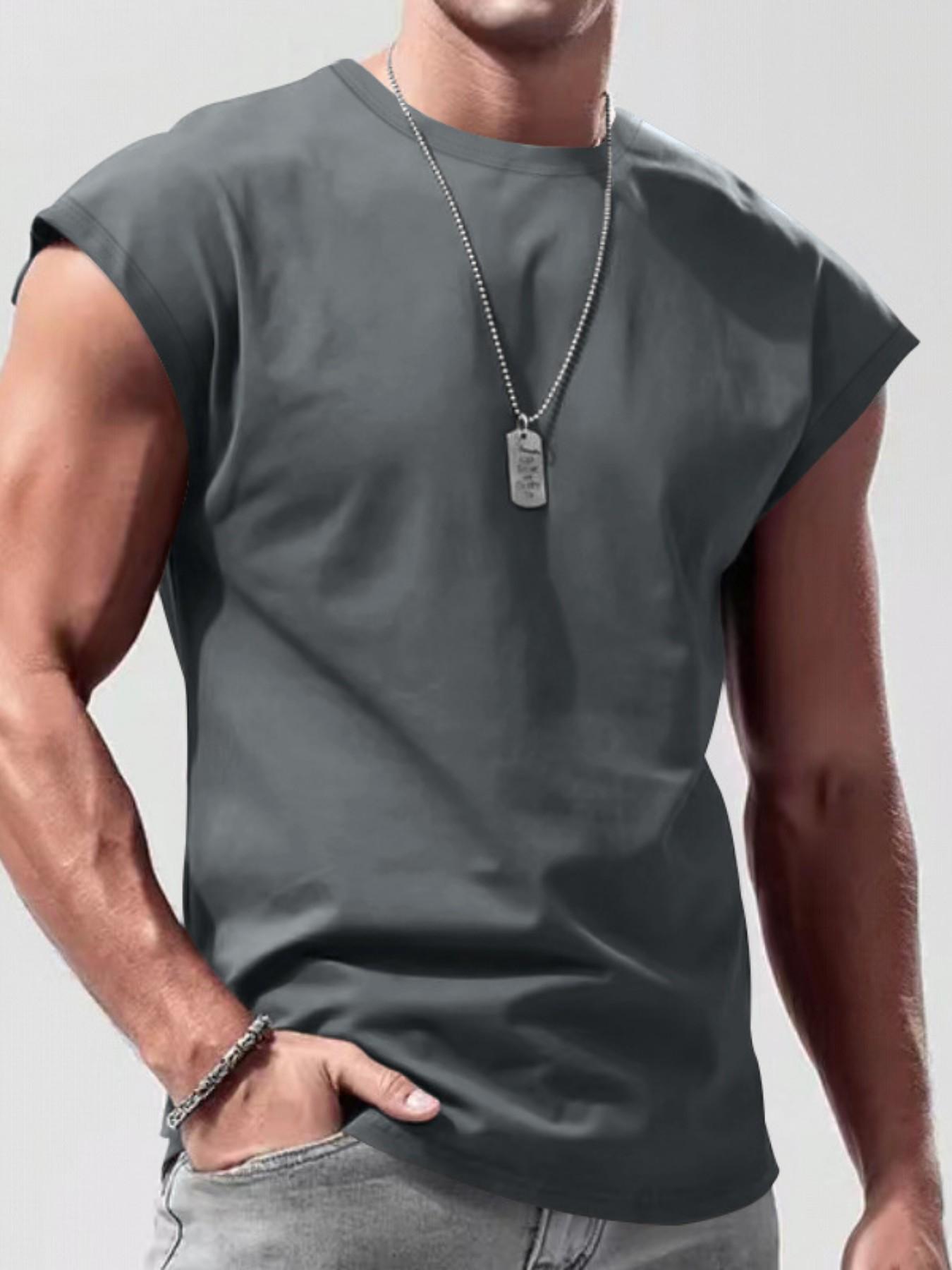 Men's Sleeveless Tank Top, Casual Plain Summer Sports Vest, Loose-Fitting Comfortable Upper Garment, Ideal for Daily Wear