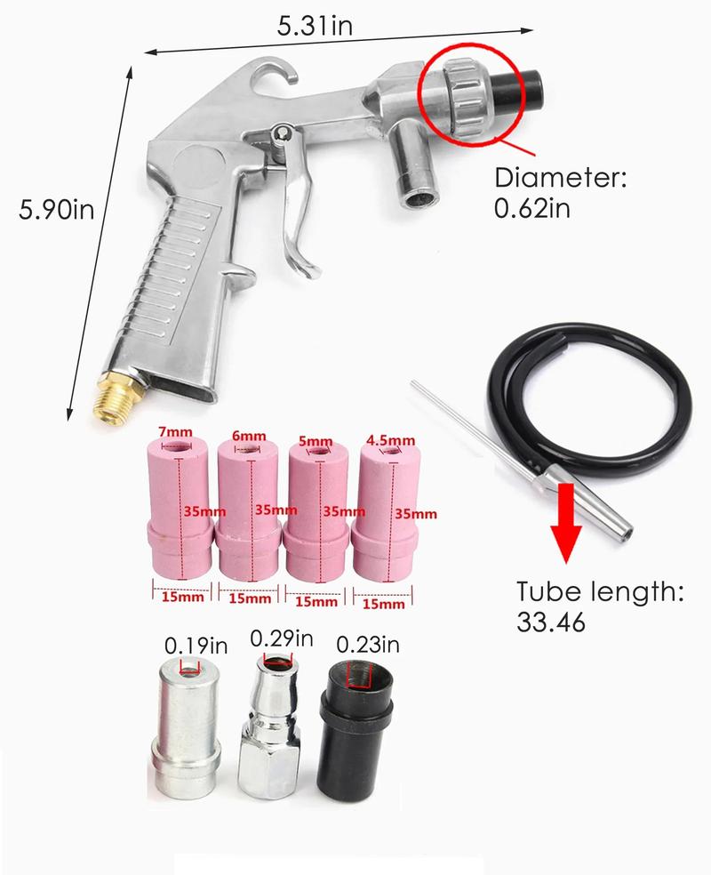 high-Precision Sandblaster Abrasive Air Sand Blasting Gun Efficient Kit Precise Spraying Contains Multiple Types Of Nozzles Sandblasting Machine Strong Sandblasting Tool Cleaning tools Rust Removal tools Polishing tools