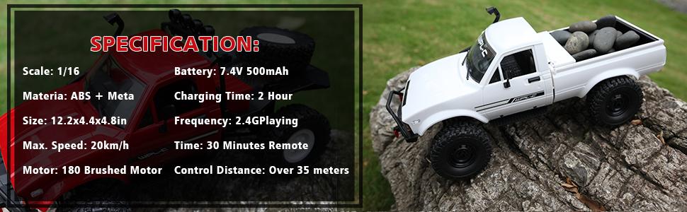 ARRIS 1/16 RC Rock Crawler 4x4 Off Road Truck All Terrain RC Pickup for Adults (RTR, White) ARRIS 1/16 RC Rock Crawler 4x4 Off Road Truck All Terrain RC Pickup for Adults (RTR, White)